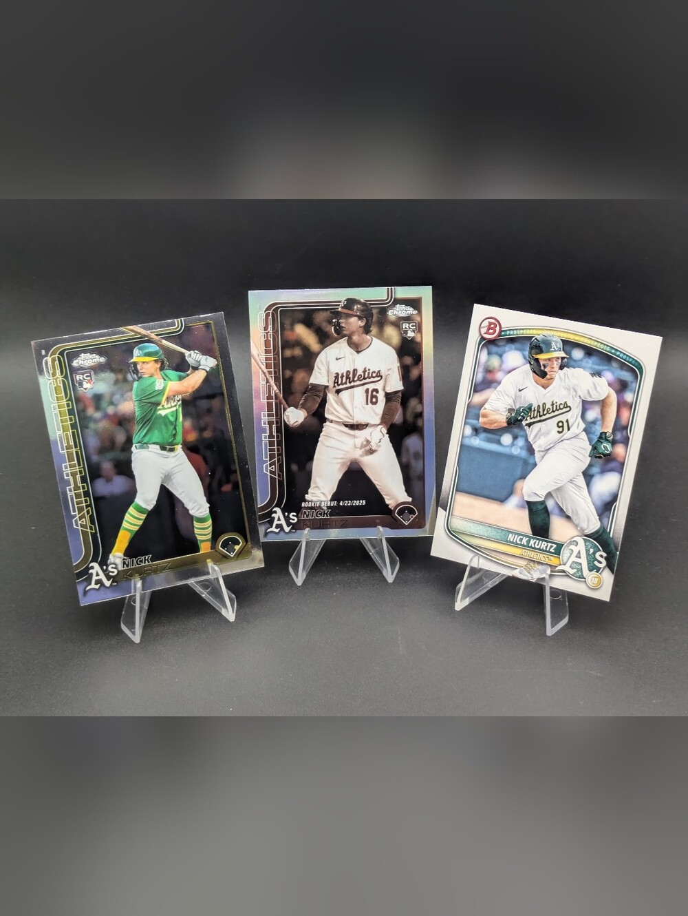 2025 Nick Kurtz Rookie 3 Card Lot Topps Chrome Sepia Bowman #USC178 #USC180 RC